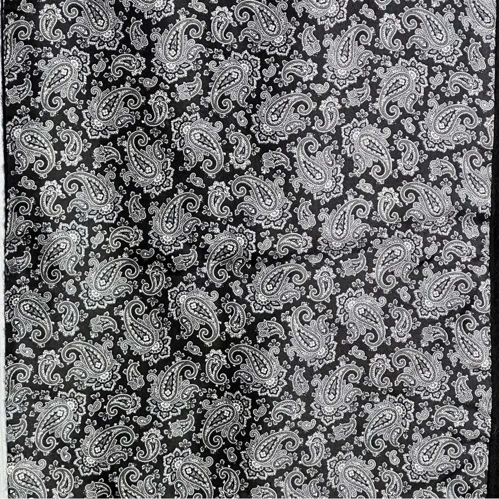 Christian Dior Black and Silver Paisley Pattern Scarf 55